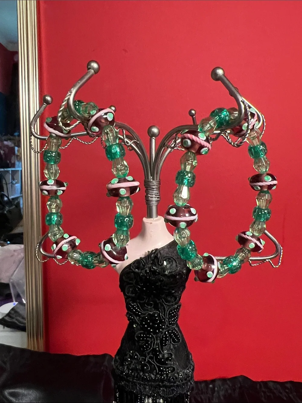 Beautiful green and brown beaded bracelet homemade